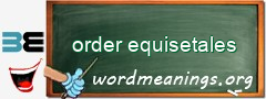 WordMeaning blackboard for order equisetales